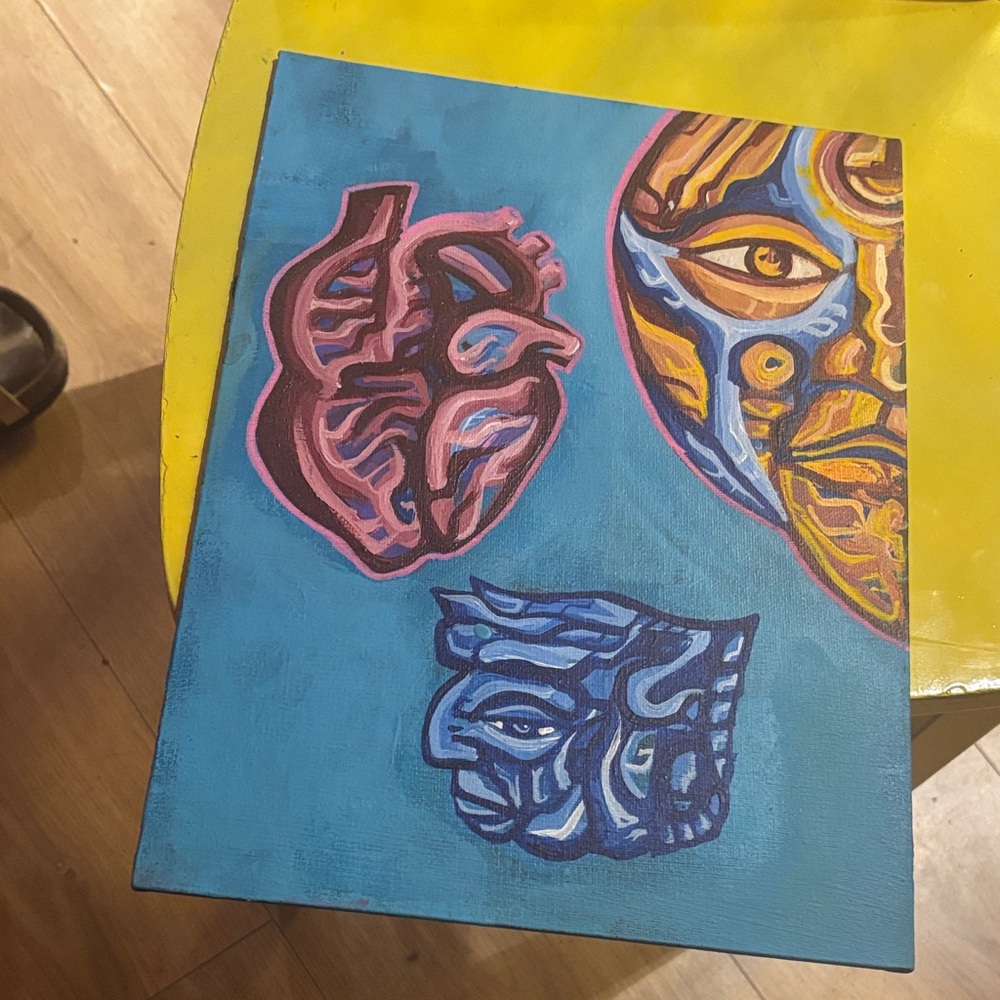 Abstract Blue and Pink Art Canvas